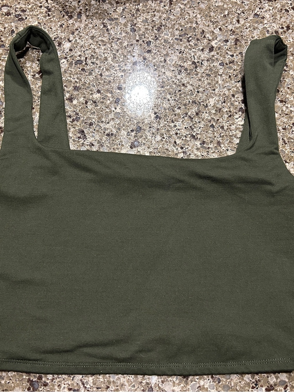 Reformation Olive Green Square Neck Crop Tank